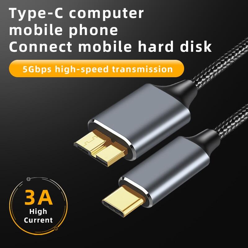 Hot K Cáp Ổ Cứng Di Động USB Type C Sang Micro B 3.0 Dây Cáp USB Micro B