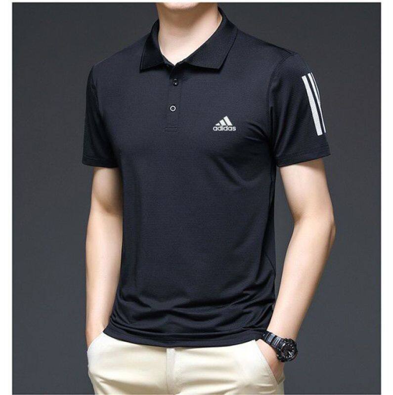 Ưu Đãi Đặc Biệt ADIDASeˉ Áo Polo Công Sở Cho Nam Áo Thun Thường Ngày Ngắn Tay Màu Trắng Đen 2 Màu