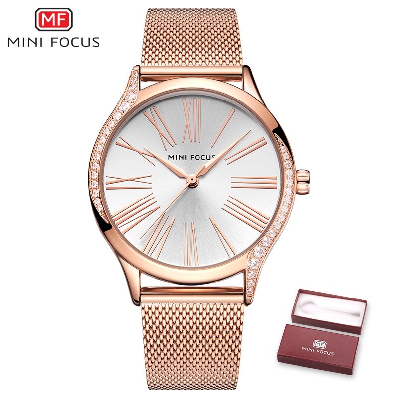 MINIFOCUS Đồng Hồ Thương Hiệu Cao Cấp Hàng Đầu MF0259L MINI FOCUS Đối Với Phụ Nữ, Đồng Hồ Thạch Anh Nữ Thời Trang, Xu Hướng Đồng Hồ Đeo Tay Quà Tặng Cho Nữ Mứt Tangan Wanita