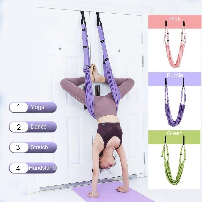 2023New Adjustable Aerial Yoga Strap Elastic Stretch Door Hanging Yoga