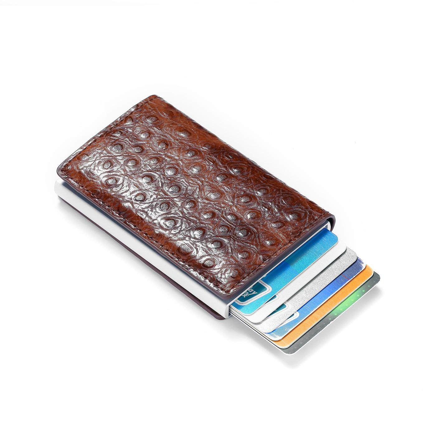thẻ kẹp giữ ví dành cho nam da pu rfid thoáng mát màu đa chức năng thẻ vị 10