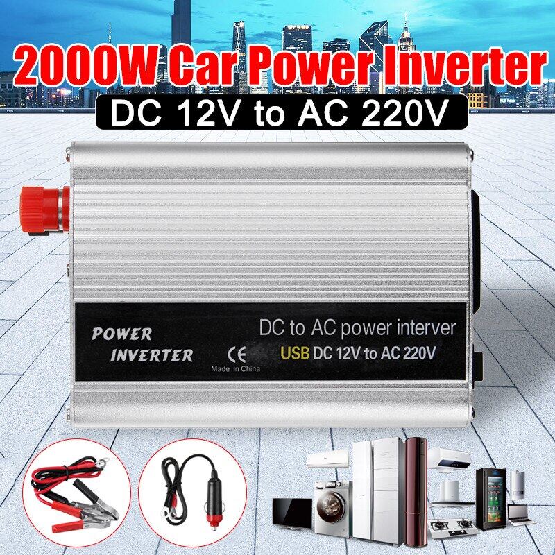 600W xe biến tần Bộ chuyển đổi điện năng xe ô tô Bộ nạp điện Bộ biến đổi adapter DC 12V để AC 220V USB sửa đổi Sine Wave biến áp