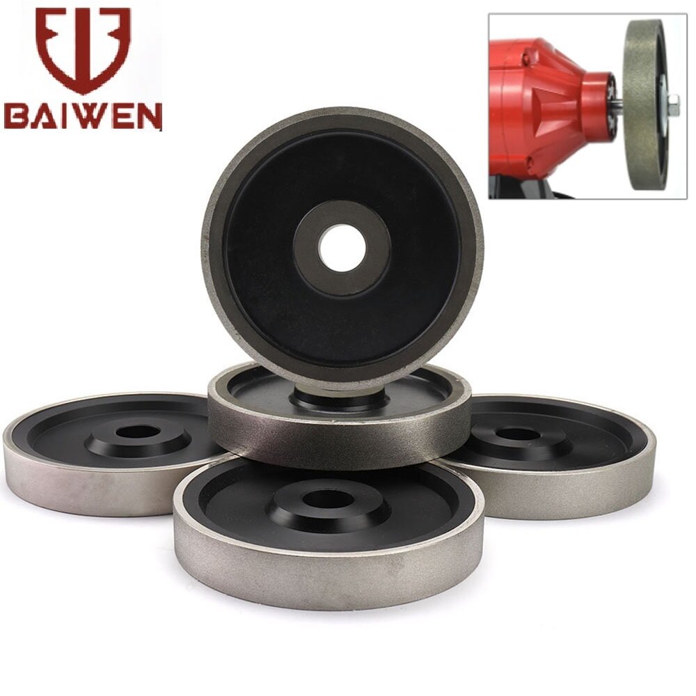 Bai wen 6 inch 150mm mạ điện kim cương tráng mài bánh xe kim cương mài kim cương đồ trang sức đánh bóng bánh xe cho đá granite đá cẩm thạch thủy tinh grit 150 240 320 600 1000 2000, 1inch arbor lỗ