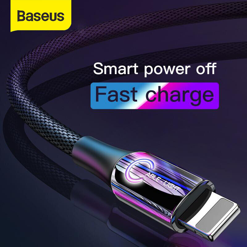 Baseus Cáp Sạc USB Tắt Nguồn Thông Minh Cho iPhone 14 13 Pro Max XR Xs Max 8 7S Plus Cáp Sạc Tự Động Tắt Nguồn