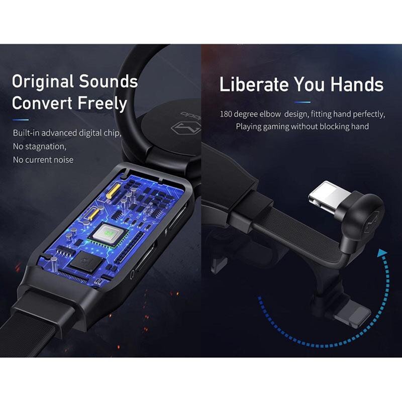 Double Adaptateur Audio Lightning, Mcdodo [CA-4701] [Charge + Audio] Adaptateur  pour iPhone X, iPhone 7/8, iPhone 8 Plus/7 Plus [Black] - Noir