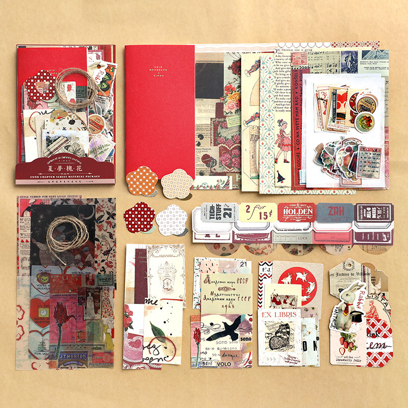 86 Pieces Vintage Scrapbooking Supplies Aesthetic Scrapbook Stickers for Journaling Junk Journal Kit Scrapbook Paper Bullet Journals Supplies for Planner Notebooks Gift Package