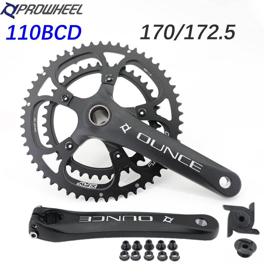 PROWHEEL Bộ Giò Đĩa Xe Đạp Đường Trường 110BCD 170Mm 172.5Mm Vòng Xích OUNCE Tay Quay Đĩa Xích Đôi 110bcd 50 34 35 53 39 Giò Đĩa