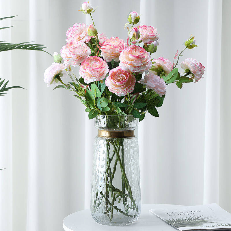 Peony artificial/fake flower dried flowers bouquet high-grade anti-real rose indoor living room decorations furnishings table flower