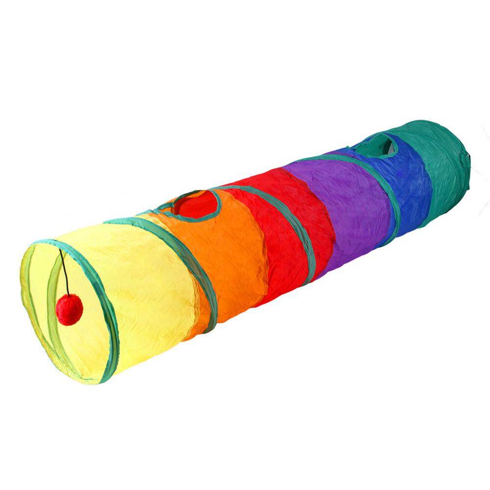 Cầu Vồng Vật Nuôi Đuổi Theo Trò Chơi Đoạn Polyester Có Thể Gập Lại Con Chó Con Mèo Con Ống đồ chơi đường hầm Trọng Lượng Nhẹ Với Treo Bóng Quà Tặng Vật Nuôi Chơi Sản Phẩm