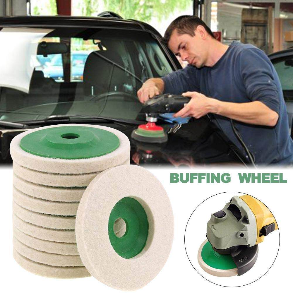 LO 【Miễn Phí Vận Chuyển】 10 Miếng Đệm Bánh Xe Đánh Bóng Tròn Đánh Bóng Bằng Len 100Mm 4 Inch Bánh Xe Đánh Bóng Dụng Cụ Đánh Bóng Kim Loại Sắt & Nhôm Đồng