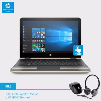 HP Pavilion x360 13-u103TU Laptop (i3-7100U 4GBD4 500GB13.3\ Win10) - Modern Gold + Free HP X3000 Wireless Mouse n HP H2800 Headset HP Pavilion x360 13-u103TU Laptop (i3-7100U 4GBD4 500GB13.3\ Win10) - Modern Gold + Free HP X3000 Wireless Mouse n HP H2800 Headset