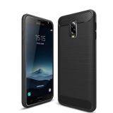 Ốp Lưng Giáp Gồ Ghề Dành Cho Samsung Galaxy J7 Plus / Galaxy C8 Ốp Điện Thoại TPU Silicon Mềm Vỏ Chải Kết Cấu Sợi Cacbon Ốp Điện Thoại Bảo Vệ Toàn Diện Chống Va Đập