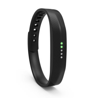 Watch band Wrist strap For Fitbit Flex 2 All-Day Activity SmartTrack Soft Sport Silicone Fitness Wristband Large Size -Black
