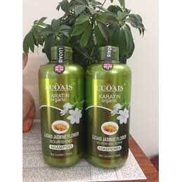 Bộ gội xả hoa nhài LUÔ’AIS KERATIN ORGANIC phục hồi chuyên sâu 800ml*2