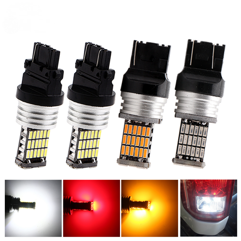 2pcs Canbus 3157 1156 1157 T20 7440 7443 3156 4014 45 SMD Amber Red White
