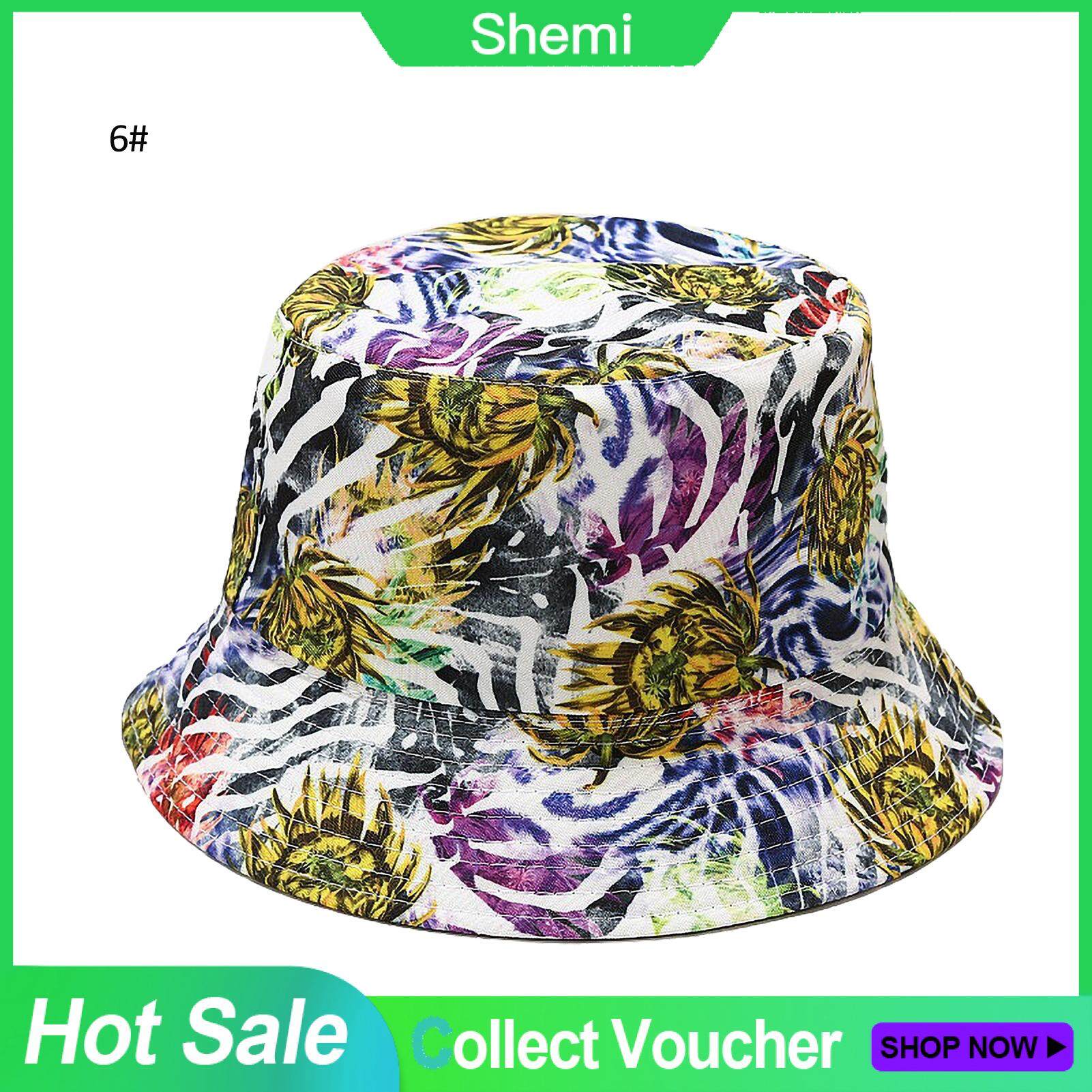 Shemi® COD พิมพ์Unisex Reversibleหมวกชาวประมงชายหาดฤดูร้อนถังกันแดดหมวก