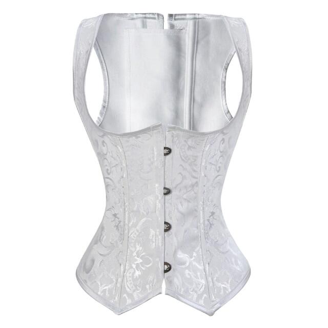 คอร์เซ็ทรัดตัวลายโกธิคพังค์ผู้หญิงผูกเชือกเสื้อรัดเอว Corset ไม่มีกระดูกสายรัด Bodyshape ชุดขนาดใหญ่ S-6XL