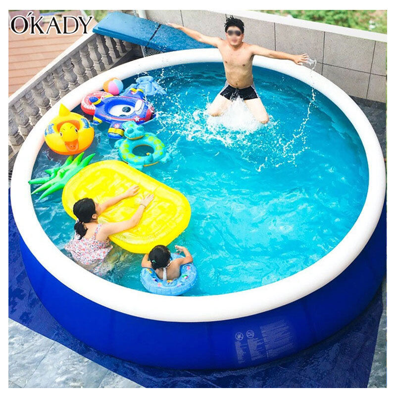 O'KADY Inflatable swimming pool, round swimming pool, adult bathing pool, children's swimming pool, paddling pool, large domestic pool ราคา 413 บาท*ส่งฟรี