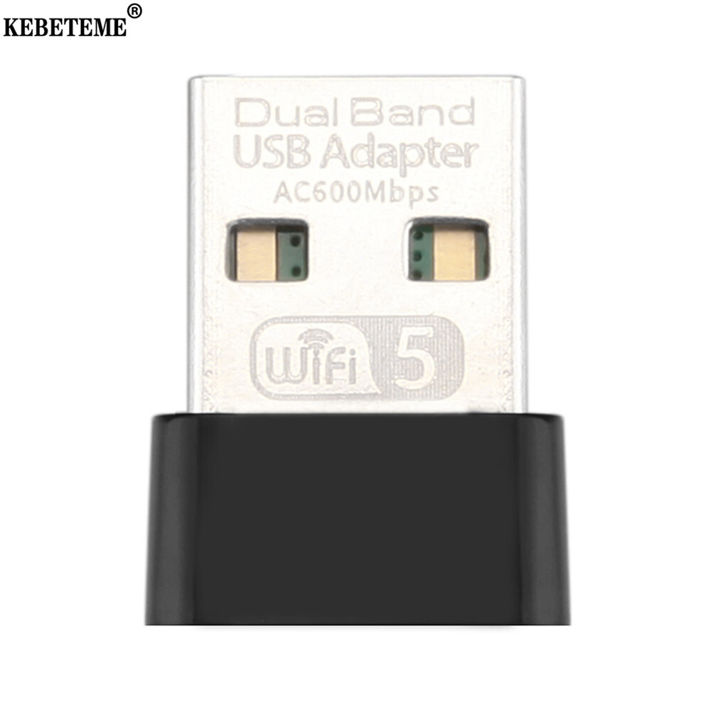 KEBETEME Bộ Chuyển Đổi WiFi USB Anten WiFi 2.4GHz 5GHz 600Mbps Card Mạng Không Dây Mini Băng Tần Kép 802.11b/N/G/Ac