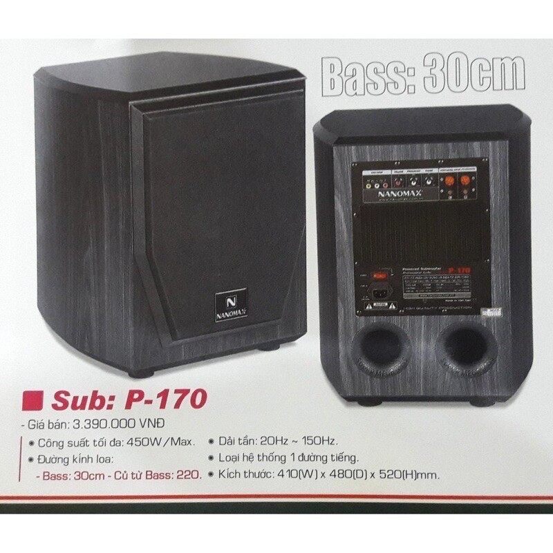 Loa sub 3 tấc nanomax sub 170
