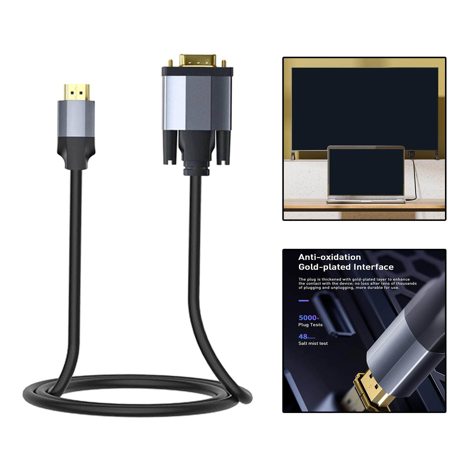 Baoblaze Cáp HDMI Sang VGA Cắm Và Chạy Cho Máy Tính Để Bàn TV Box Cho Set