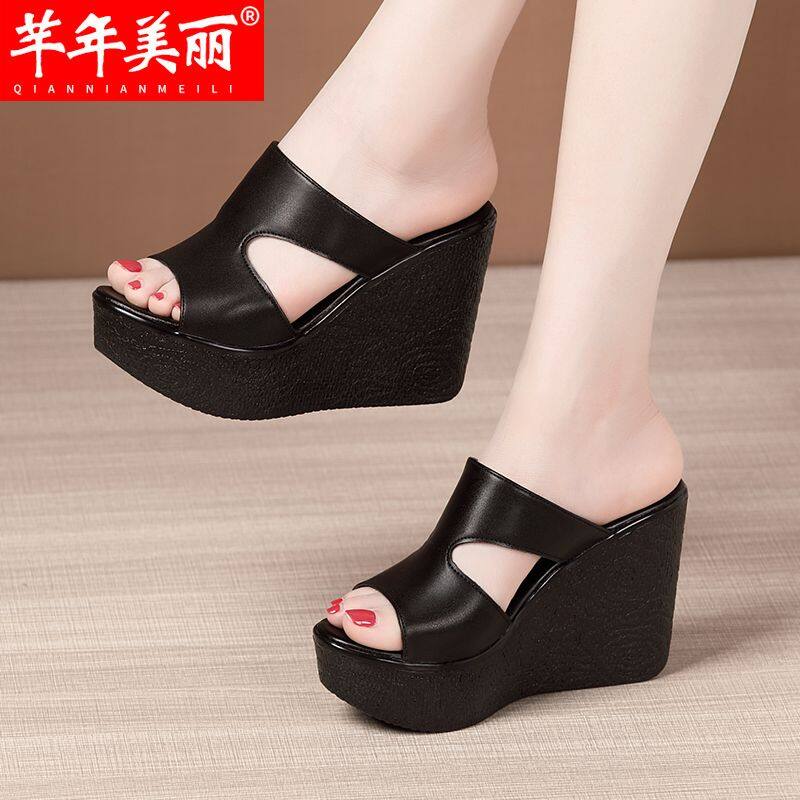 [Đế Mềm] Xăng Đan Đế Xuồng Siêu Cao Và Dép Lê Cho Nữ Dép Xỏ Ngón Thời Trang Đế Dày Chống Thấm Nước Đế Bánh Xốp Mới Mùa Hè