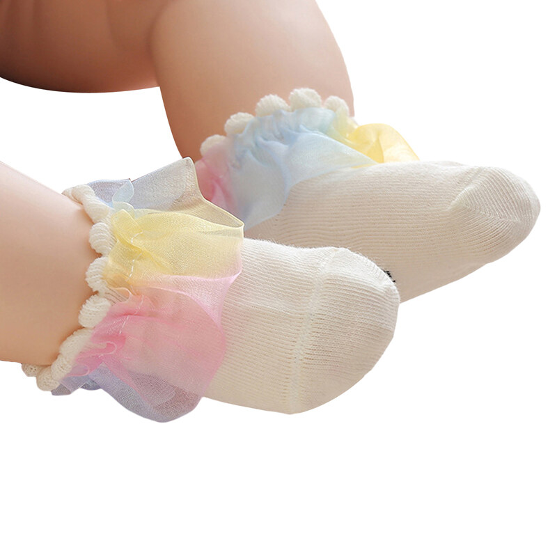 Thorn Tree Toddler Baby Girl Frilly Socks Soft Cotton Socks Summer Tie