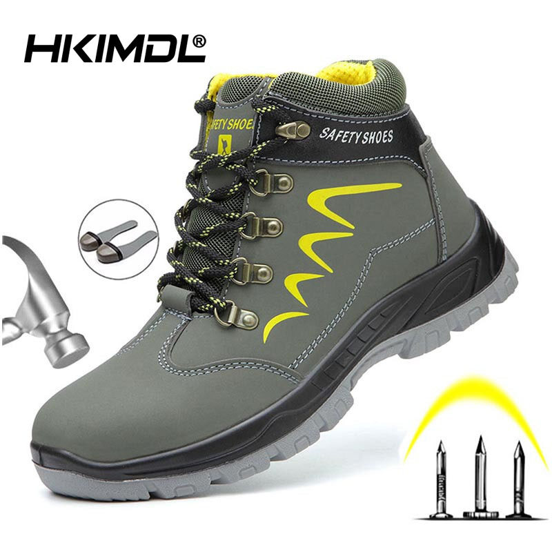 Giày An Toàn HKIMDL, Giày Hàn Chống Thấm Nước Chống Mài Mòn Đâm Thủng Cao Cho Nam Bốt Bảo Hộ Lao Động Mũi Thép Nhung Ngoại Cỡ Mùa Đông Giày Bảo Vệ Trang Web