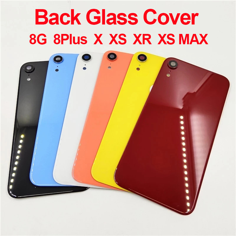 Ốp lưng kính cho iphone 8 plus x xs xr xs max ốp lưng cửa sau cho iphone 8 tấm kính mặt sau với ống kính khung máy ảnh
