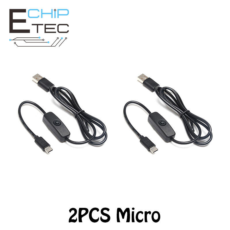 2 dòng raspberry pi 4 công tắc điện giao diện micro/type-c 5v 3a bộ nguồn usb