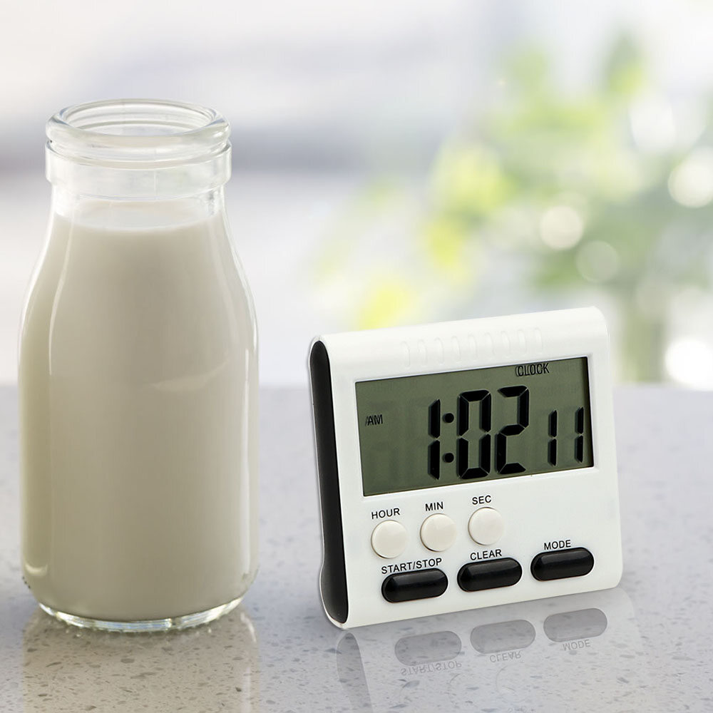 Đồng Hồ Hẹn Giờ Bếp LCD Lớn Bộ Đếm Thời Gian Kỹ Thuật Số Đếm Ngược Đồng Hồ Báo Thức Chức Năng Bộ Nhớ Từ Đa Chức Năng 12 Giờ