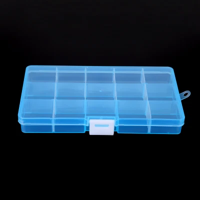 15 Slots Plastic Storage Jewelry Box Rectangle Case Compartment Adjustable Container For Beads Organizer Earring Box Gift Boxes 1Pc (3)