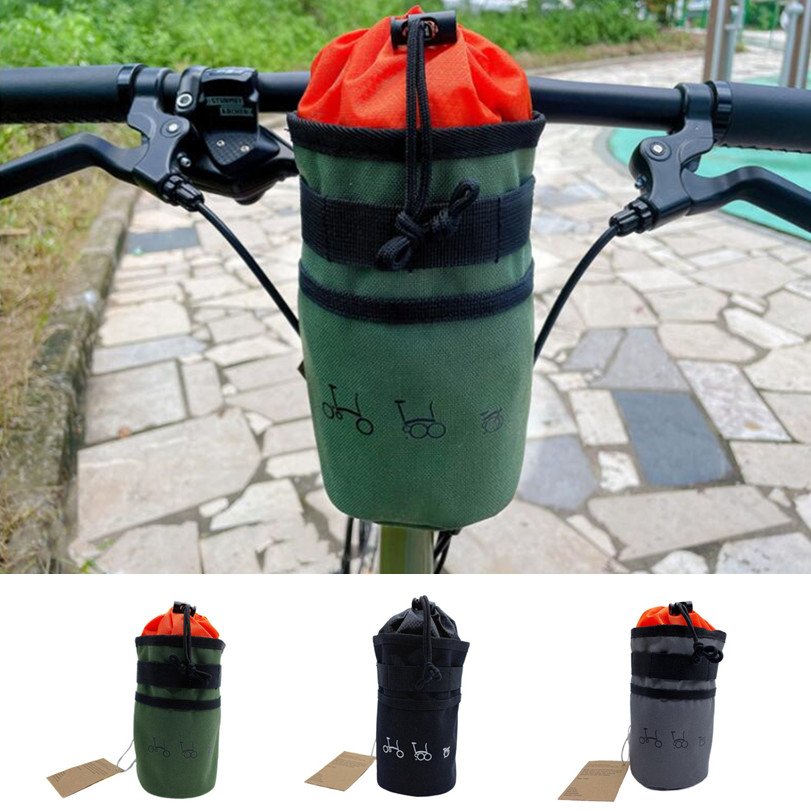 Túi đựng chai nước thông dụng gấp gọn cho xe đạp, túi đeo đầu xe đạp leo núi, lồng chai đường nắp cốc nước túi đựng điện thoại di động cho xe đạp birdy phụ tùng xe đạp bromptom
