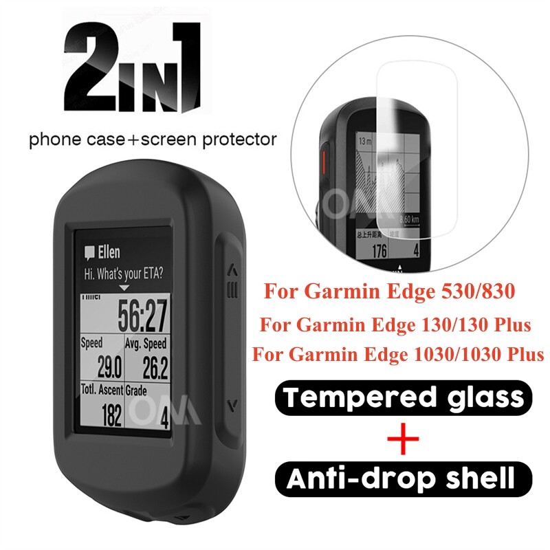 Kit De Protection Pour Garmin Edge 1030/1030 Plus : Coque Silicone + Verre Trempé HD