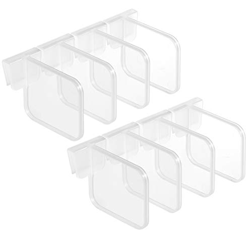 8 cái hộp chia ngăn tủ lạnh bằng nhựa hộp đựng có thể điều chỉnh hộp chia ngăn tủ lạnh ngăn chia ngăn tủ đựng thức ăn ngăn xếp gọn gàng cho gia đình nhà bếp đồ dùng văn phòng, trong suốt
