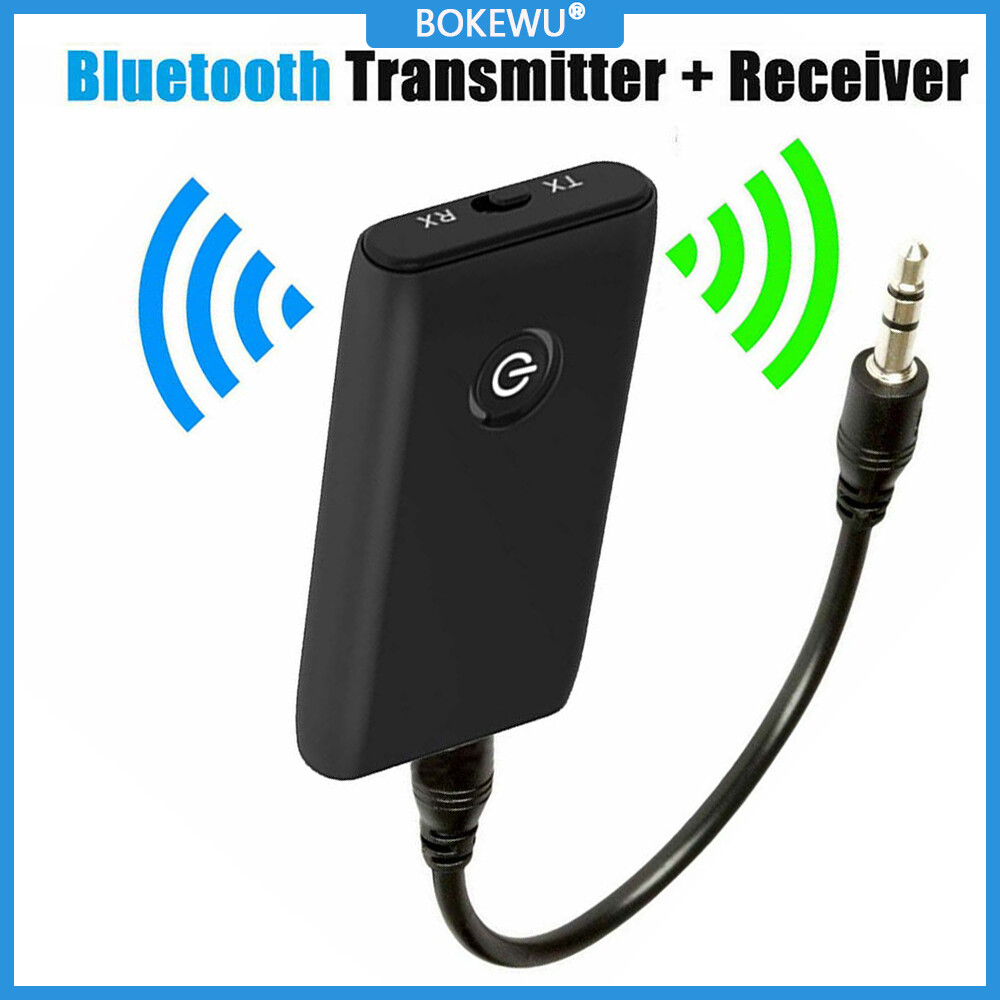Bokewu bộ thu phát bluetooth 5.0 2 trong 1 bộ chuyển đổi âm thanh stereo hifi không dây giắc cắm aux 3.5mm cho loa pc xe hơi