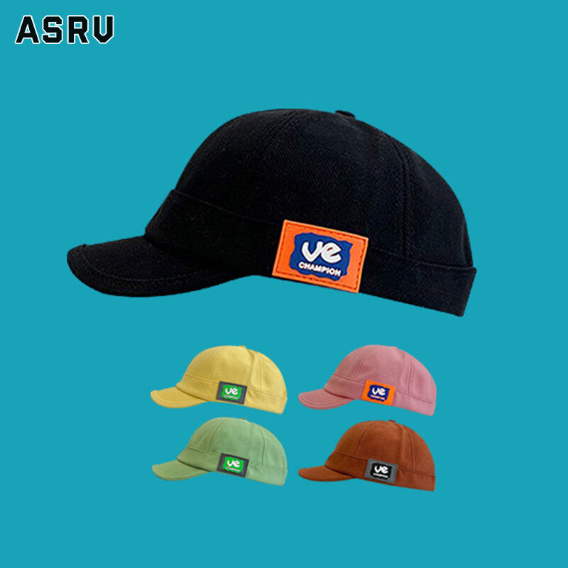 Asrv nón kết nam nón lưỡi trai mũ lưỡi trai vành ngắn gắn nhãn mũ bóng chày hip-hop nam nữ dễ phối