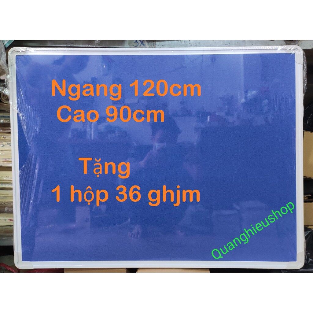 Bảng ghim nỉ treo tường kích thước 90 x 120cm Tặng kèm 36 ghim