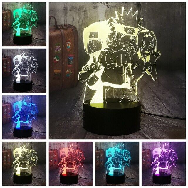 【】 Naruto Phim Hoạt Hình đèn ban đêm nhân vật Uchiha Itachi Mô Hình 3D LED Illusion Bảng Deak Đèn 7 Màu Sắc Thay Đổi Trang Trí Nội Thất Naruto Người hâm mộ đèn giáng sinh