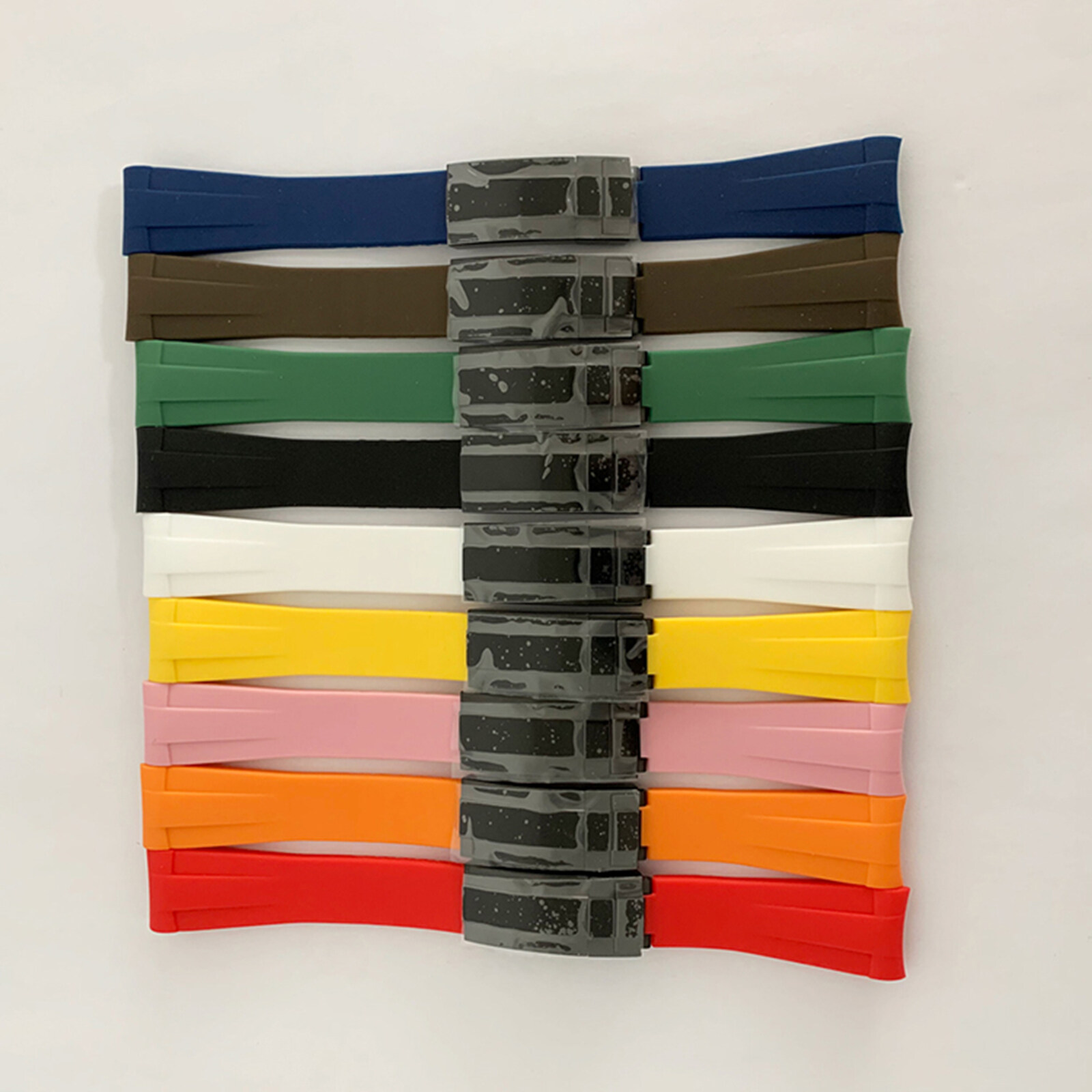 20MM Stainless Steel Single Folding Clasp Watch Strap Non-luminous PVD Black Steel Buckle Watchband Accessories