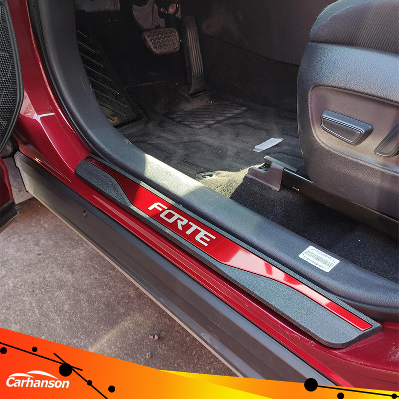Carhanson Phụ Kiện Ô Tô Cho Kia Forte Tấm Chắn Ngưỡng Cửa Bên Hông Tấm Bảo Vệ Miếng Dán Xe Hơi Dải Trang Trí 2013-2023 Miếng Bảo Vệ Trang Trí Bàn Đạp
