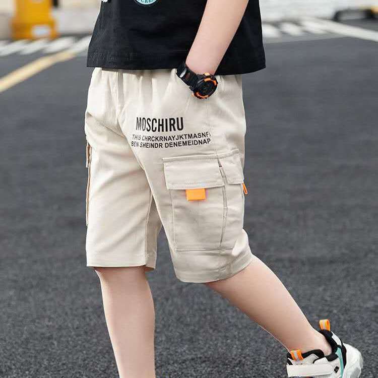 Korean Style Casual Shorts For Kids Boys Knee Length Two Pocket Short Pants