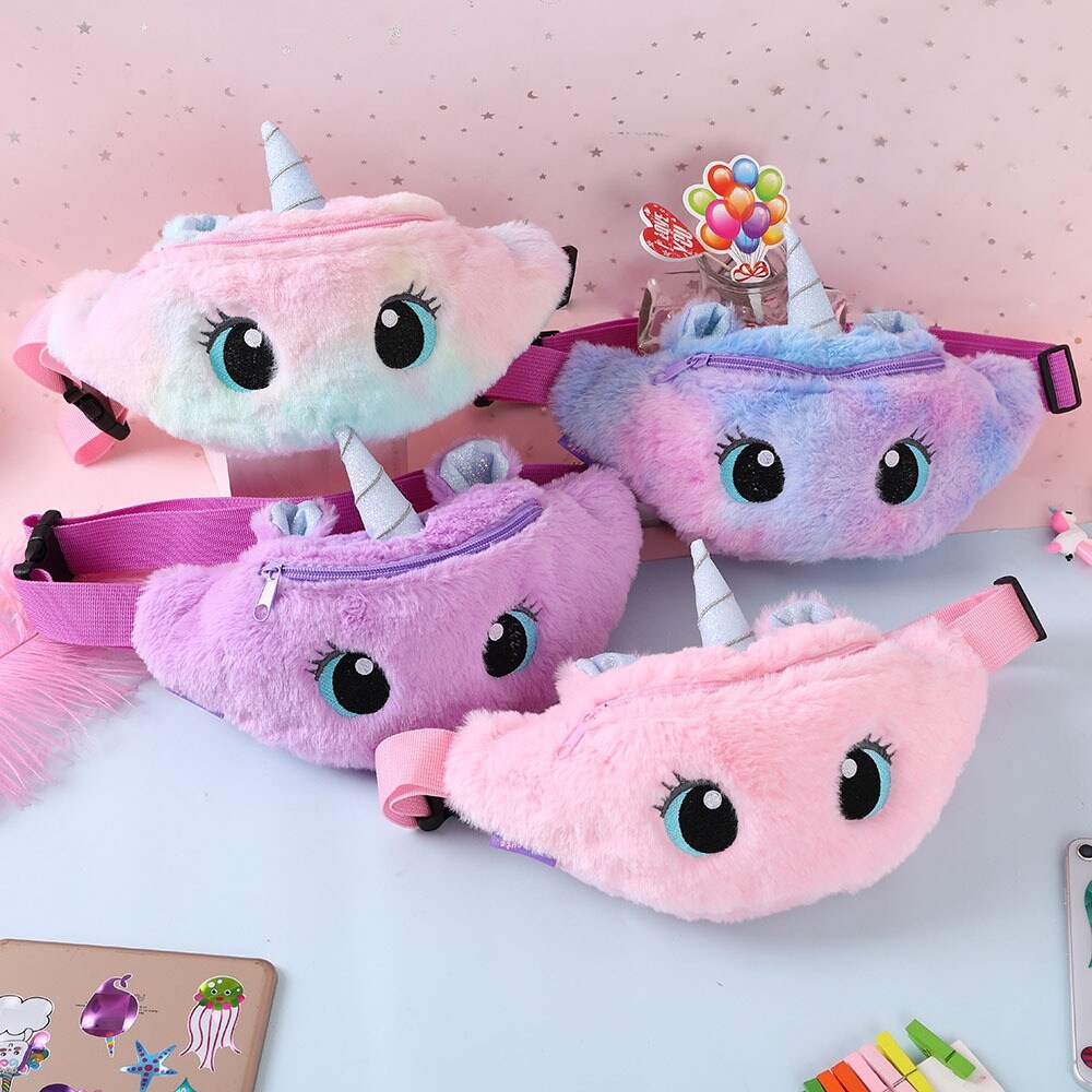 【Hot Sale】Sorel Children's Fanny Pack Cute Unicorn Toys Belt Gradient Color Chest Bag Cartoon Coin Purse Travel Girls Waist