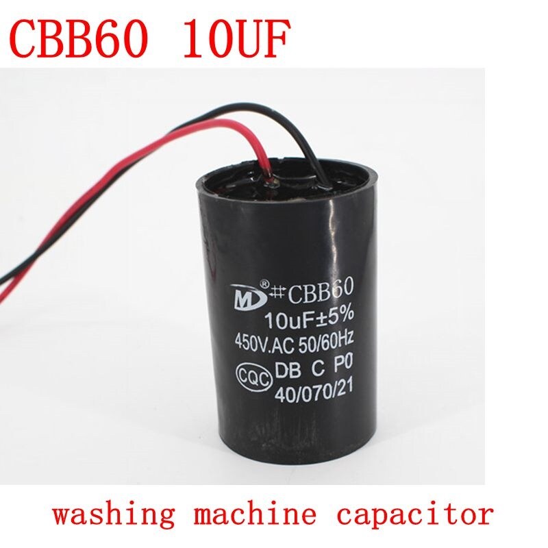 Bộ phận khởi động động cơ tụ điện xoay chiều cbb60 10uf thích hợp cho máy giặt hoàn toàn tự động mới 2022