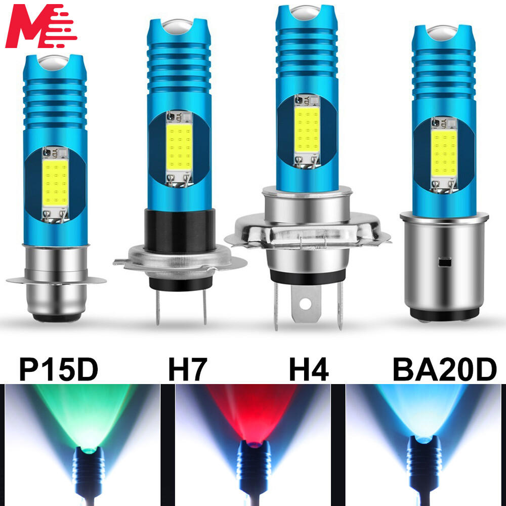MileRush Đèn Pha Xe Máy 1X12V Đèn Sương Mù Tích Hợp Hai Màu H4 H6 P15D H7 BA20D Đèn Sương Mù Phía Trước Siêu Sáng Đèn Pha