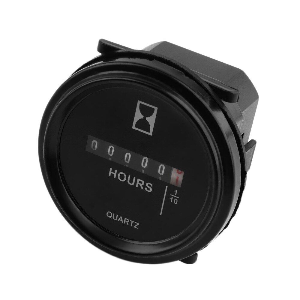【Hot-Selling】 RHS Online mall Xe Đẩy 2 "Đồng Hồ Đo Giờ Giờ Tàu Thủy 10-80VDC Thương Hiệu Màu Đen