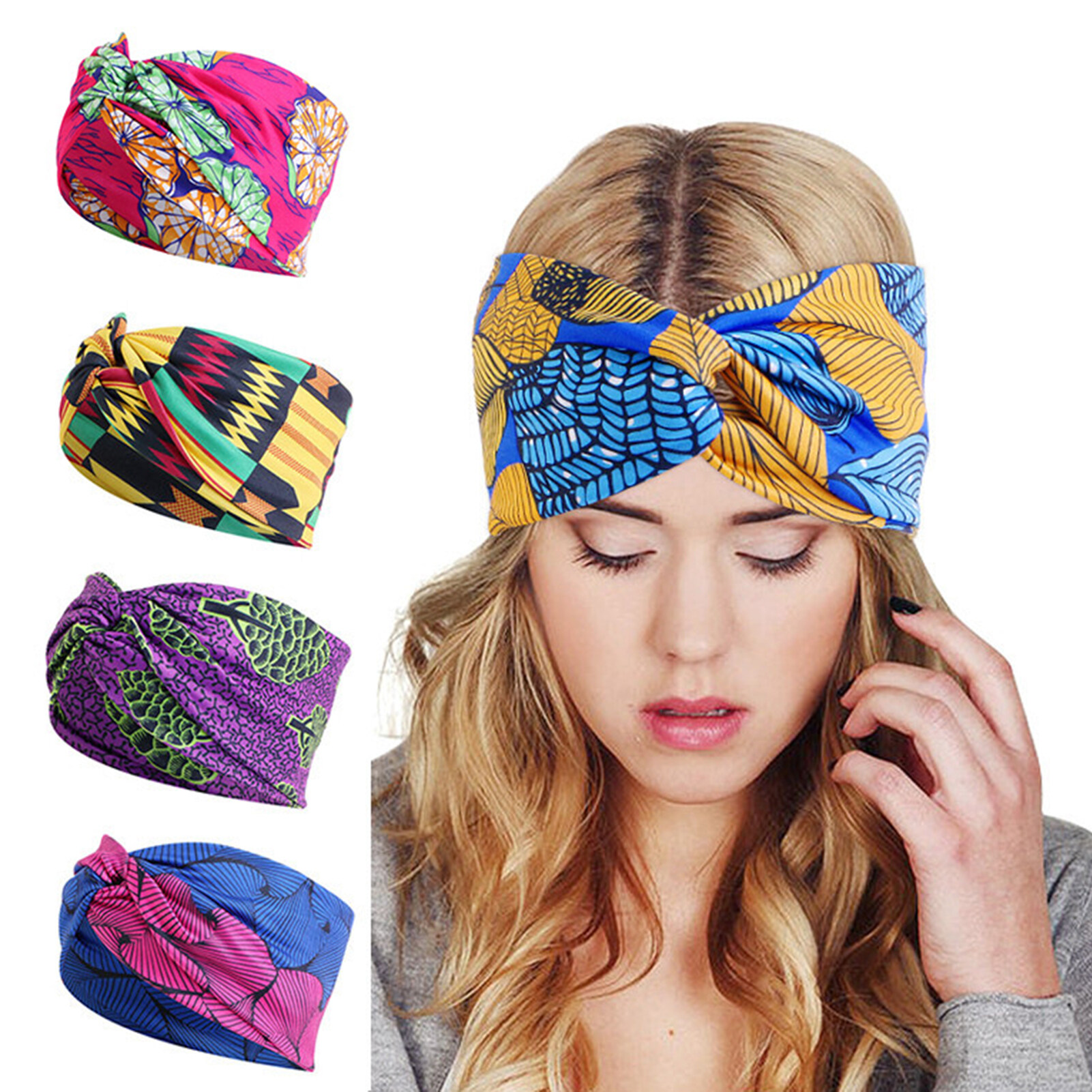 Phoenix B2C Women Headband High Elasticity Ultra Soft Polyester African
