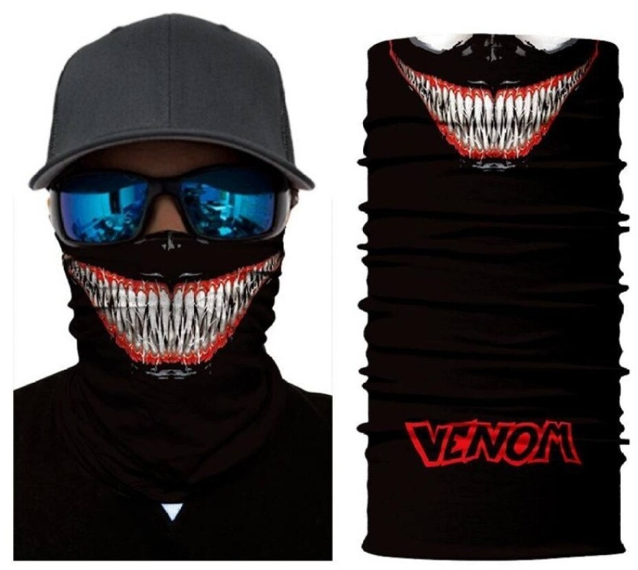 【selling】 Super Hero Venom Joker Skull 3D Seamless Bandana Motorbike Cycling Half Face Mask Buffs Scarf Women Men Multifunction Neck Warm