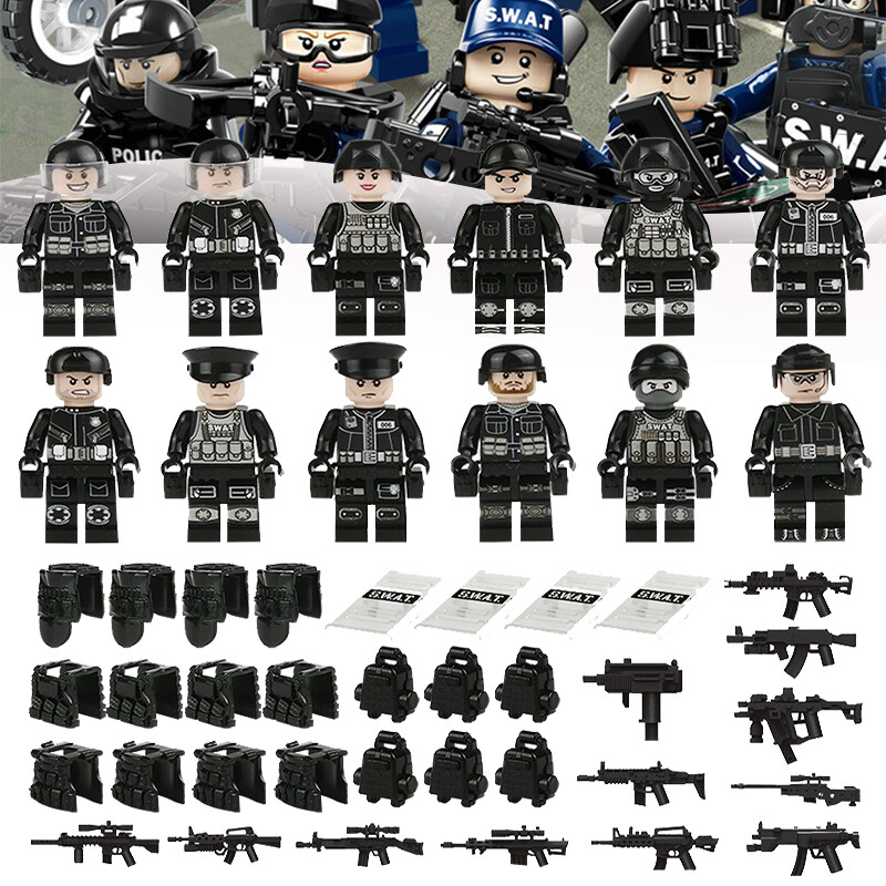 12 Món Đồ Chơi Vũ Khí Hình Người Lính Quân Đội Cảnh Sát Khối Xây Dựng Mô Hình Nhỏ Legoing Swat Quà Tặng Cho Trẻ Em