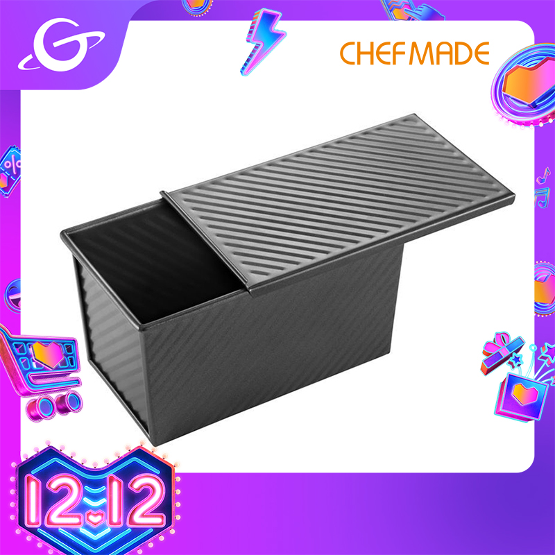 Khay nướng bánh mì chống dính chefmade, khay nướng bánh mì có nắp đậy bằng thép cacbon, khuôn nướng bánh mì nướng có nắp đậy